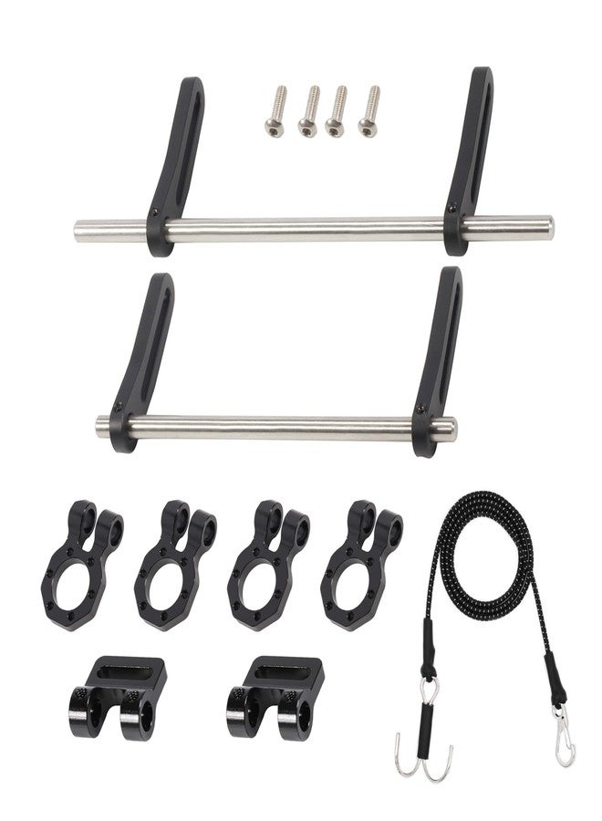 AMK Adjustable 1/10 Scale Bumper Mount Front Rear, Metal Bumper Kit with Modular Fairlead D-Ring Tow Strap for RC Crawler Axial SCX10 Element Enduro Gen7 Gen8 TRX6 TRX4 Upgrades (Black) - Image 1